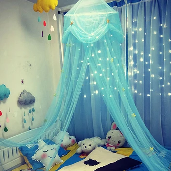 

Hanging Kids Baby Bedding Dome Bed Canopy Cotton Mosquito Net Bedcover Curtain for Baby Kids Reading Playing Home Decor