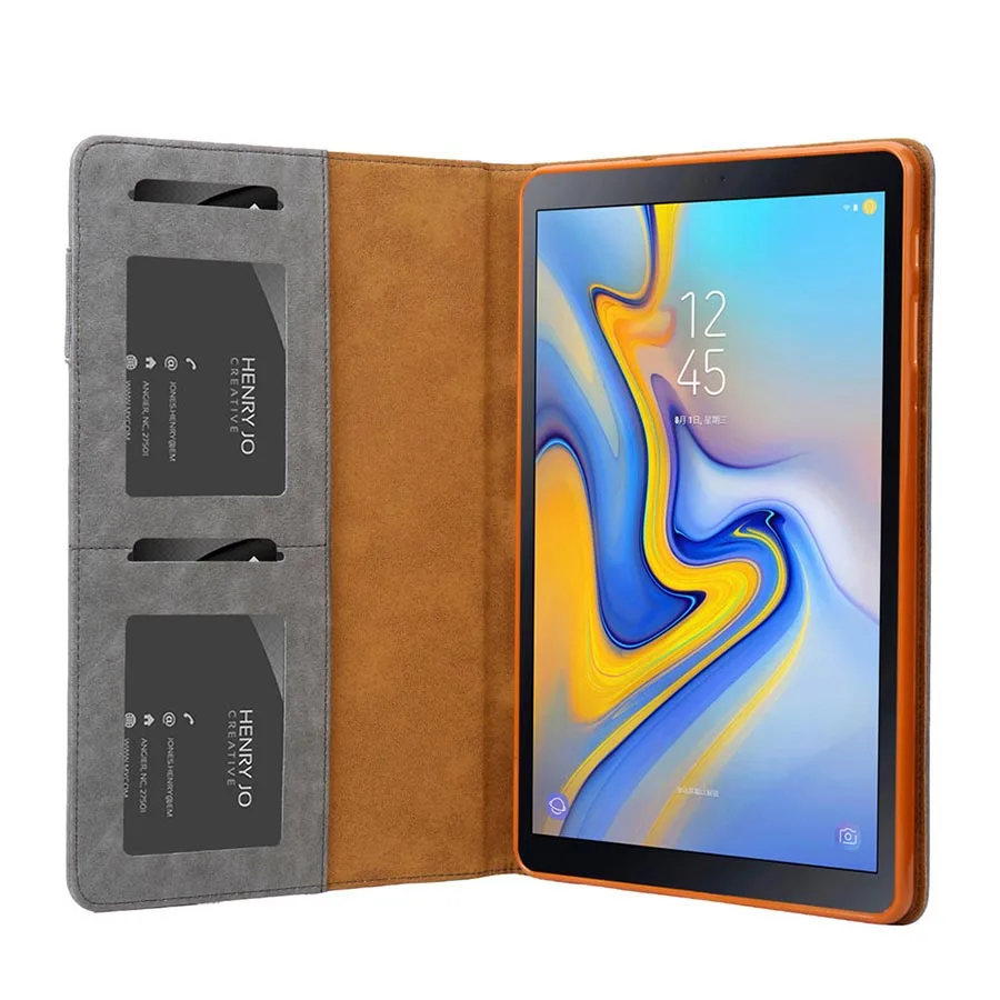 Luxury Leather Case for Samsung Galaxy A A2 10.5 inch SM-T590 T595 Magnetic Case Smart Cover Card Slot Pencil Holder Folio Case (47)