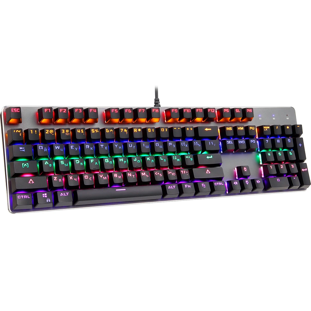 Механическая клавиатура 104 ключи синий и красный цвета переключатель RGB игровой клавиатуры для планшеты настольные русские стикер VS CK104