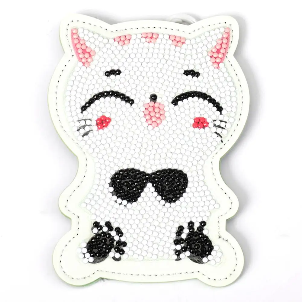 

1PC Creative Design Cute Cat 5D DIY Diamond Painting Keychain Wallet Woman Girl Jewelry Keyring Backbag Decoration Birthday Gift