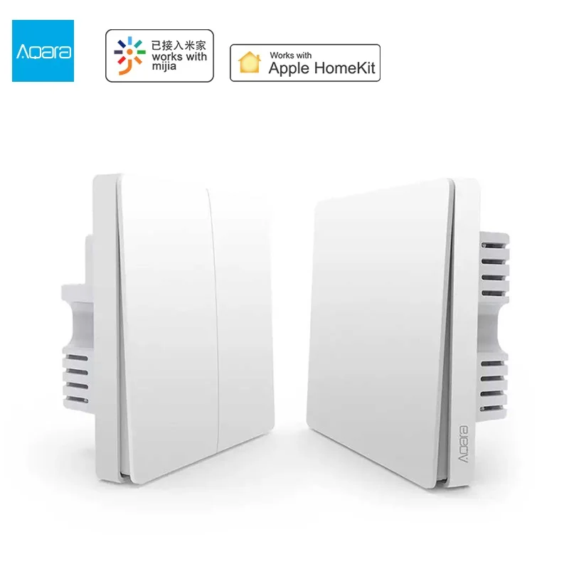 Aqara D1 Wall Switch ZigBee Smart Zero Line Fire Wire Light Wall Switch No Neutral Remote Control Wireless Work For Mi Homekit