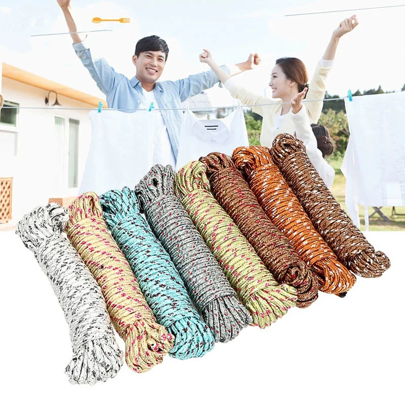 10m Thick Clothes Hanging Rope Line Windproof Anti-slip Sturdy Rope  Clotheslines Drying Clothes Nylon Windproof Hanger Line Cord