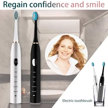 

Powerful Ultrasonic Sonic Electric Toothbrush USB Charge Tooth Brushes Washable Electric Whitening Teeth Tools Adults Toothbrush