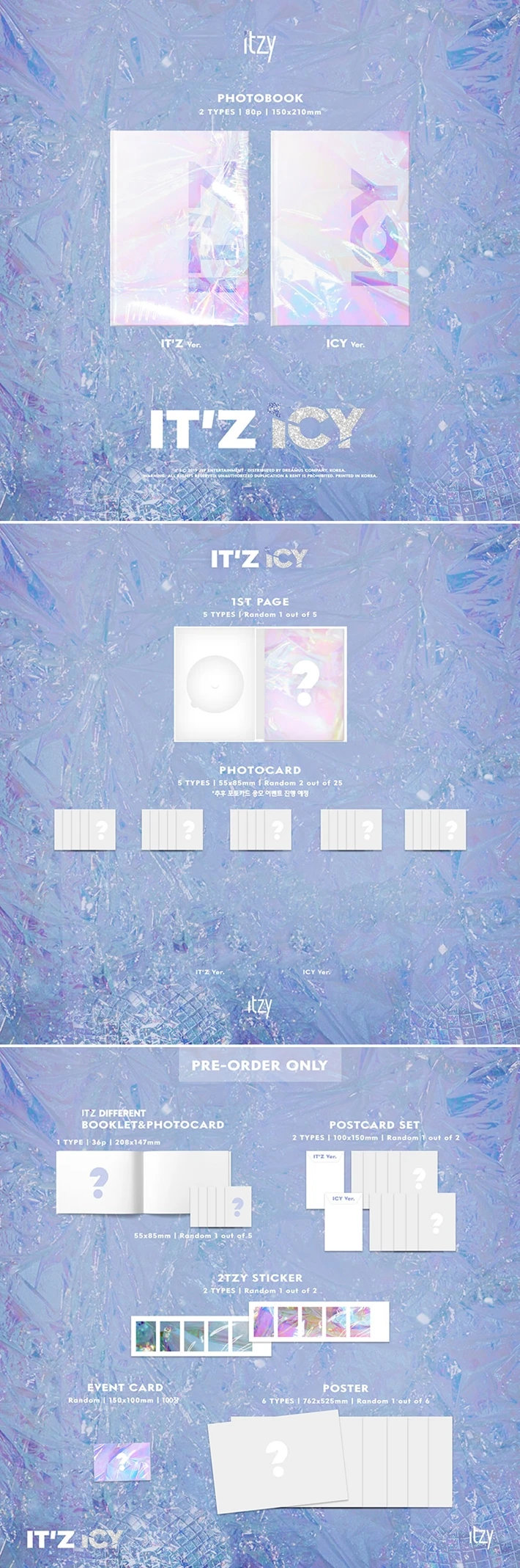 [MYKPOP]~ Официальный~ ITZY IT'z ICY CD, KPOP Fans Коллекция-SA19090707