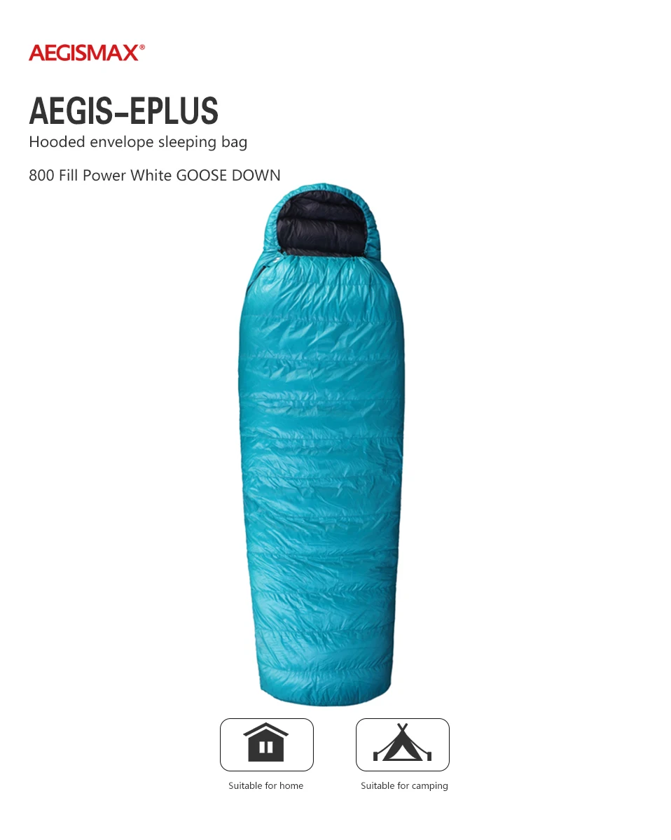 AEGISMAX EPLUS 400 Спальный мешок для кемпинга на открытом воздухе, Белый Нейлоновый спальный мешок на гусином пуху
