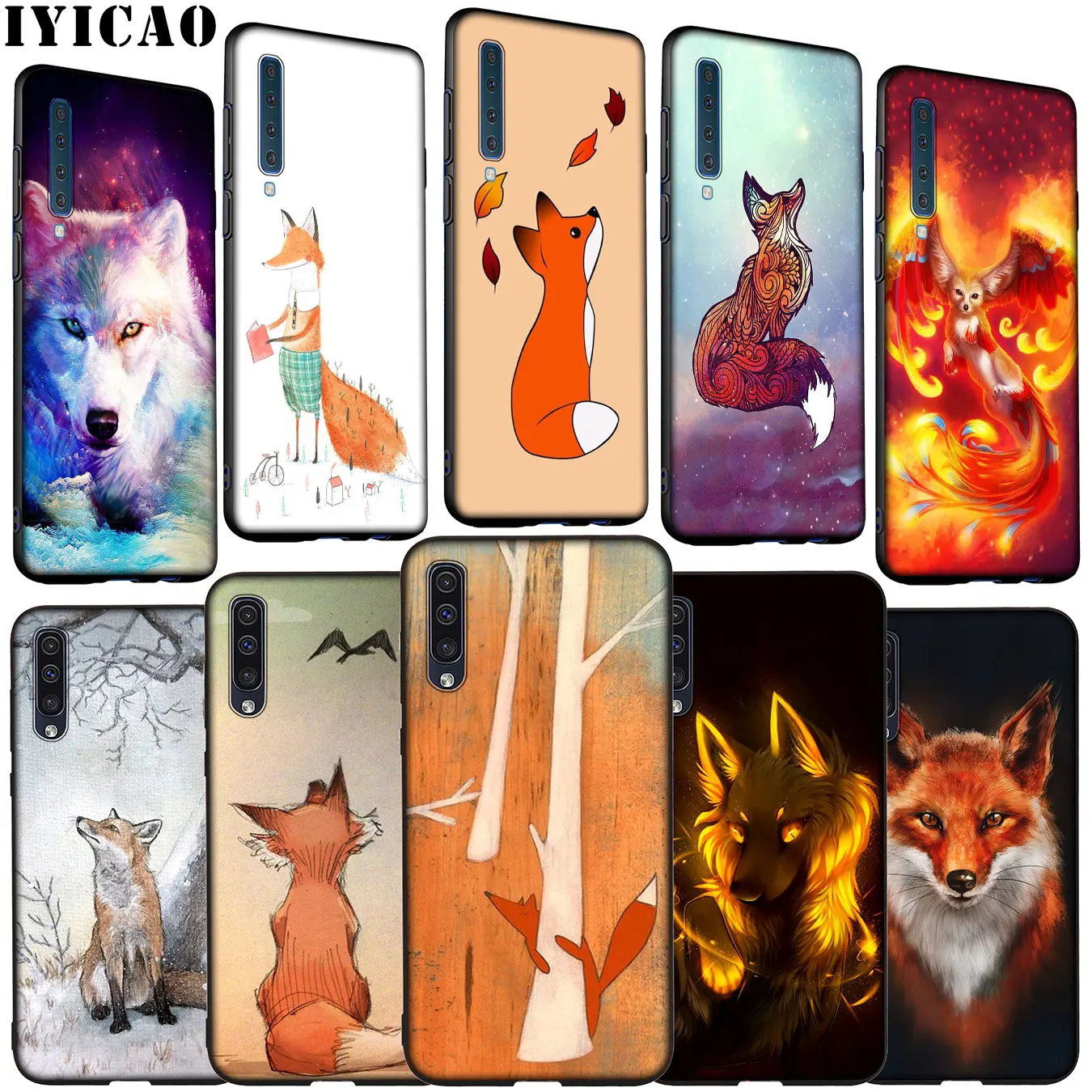 IYICAO Fox red Soft Silicone Case for Samsung Galaxy A70 A60 A50 A40 A30 A20 A10 M10 M20 M30 M40 A20E Cover |