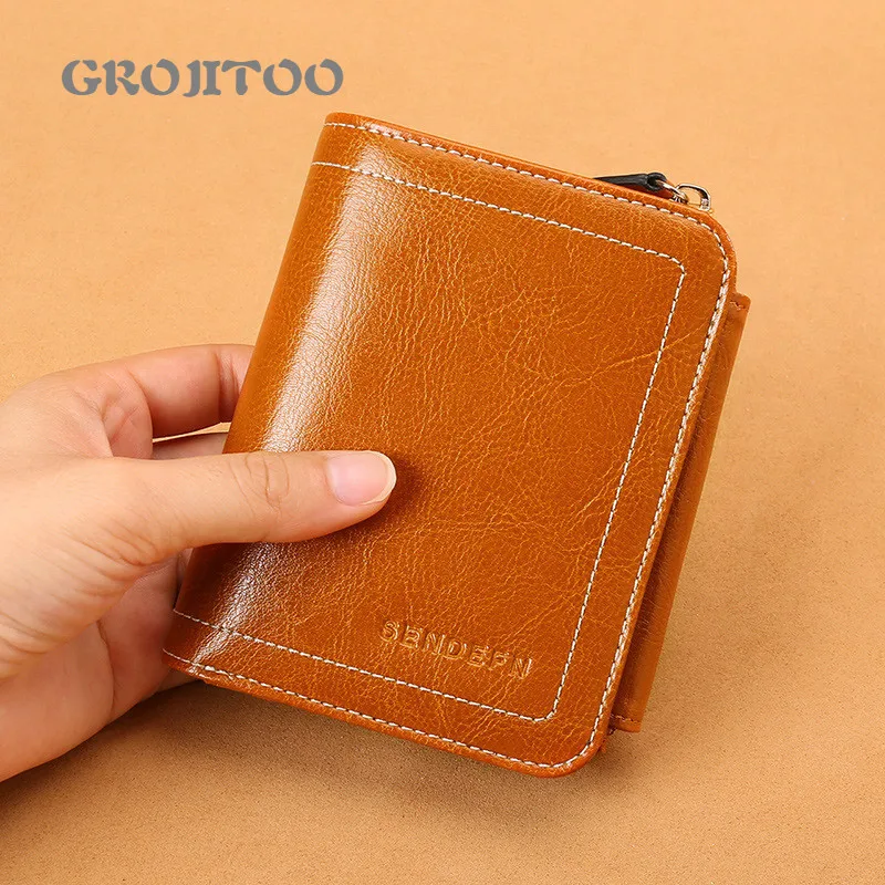 

GROJITOO New leather wallet Female Short fashion purse lady multi functional small pocket wallet