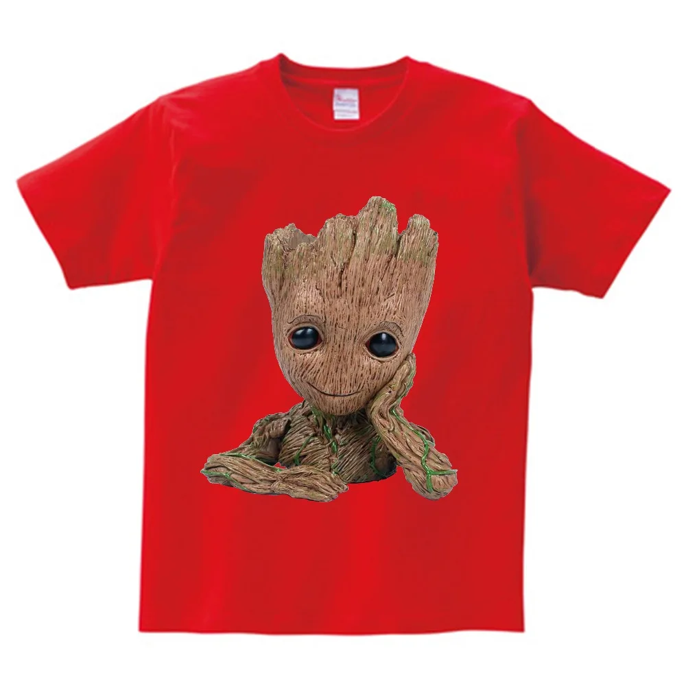 Детская футболка с надписью «Baby I Am Groot» для детей, летние футболки с короткими рукавами, топы, одежда Детские Забавные футболки костюм для От 3 до 9 лет Топ для мальчиков и девочек