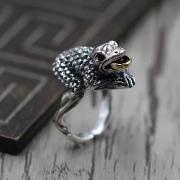 

Sterling Silver 925 Jewelry Frog Personality Open Ring Ring Retro Men And Women Ring Thai Silver