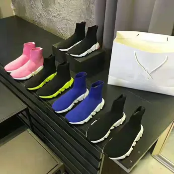

Man Women Running shoes High version of Paris socks shoes GD Quan with the high-top elastic boots men and women sports shoes