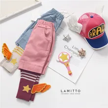 Lmt1406 осень и зима новые продукты детская одежда универсальный стерео крыло корейский стиль шерстяное соединение маленькие брюки