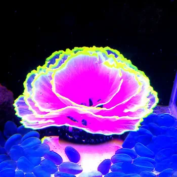 

Aquarium Ornaments Noctilucent Silicone Coral Lettuce Artificial Lifelike Night-luminous Aquarium Accessories