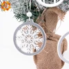 3PCS/lot Silver White Deer Snowflake Wooden Christmas Pendants Decorations DIY Wood Crafts XMAS Ornaments Festival Party Decor ► Photo 3/6