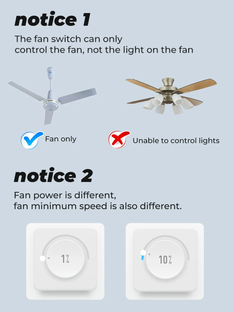 Generic Tuya Smart Life Fan Speed Control Switch Wifi RF Ceiling Fan