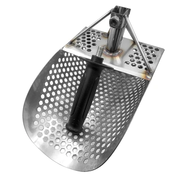 

Hexagonal Sand Scoop for Metal Detecting, Stainless Steel Metal Detector for Beach Treasure Hunting Gold Rush Search Tool
