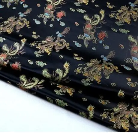 120cm*100cm Dark Blue Antique Silk Cloth Dragon Super Soft Silk Brocade  Fabric Clothing Cos Diy Quality Fabric - Fabric - AliExpress