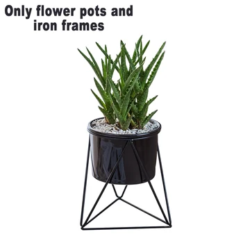 

Nordic Style Balcony Garden With Plant Stand Indoor Outdoor Modern Ceramic Home Decor Succulent Flower Pot Set Display Rack