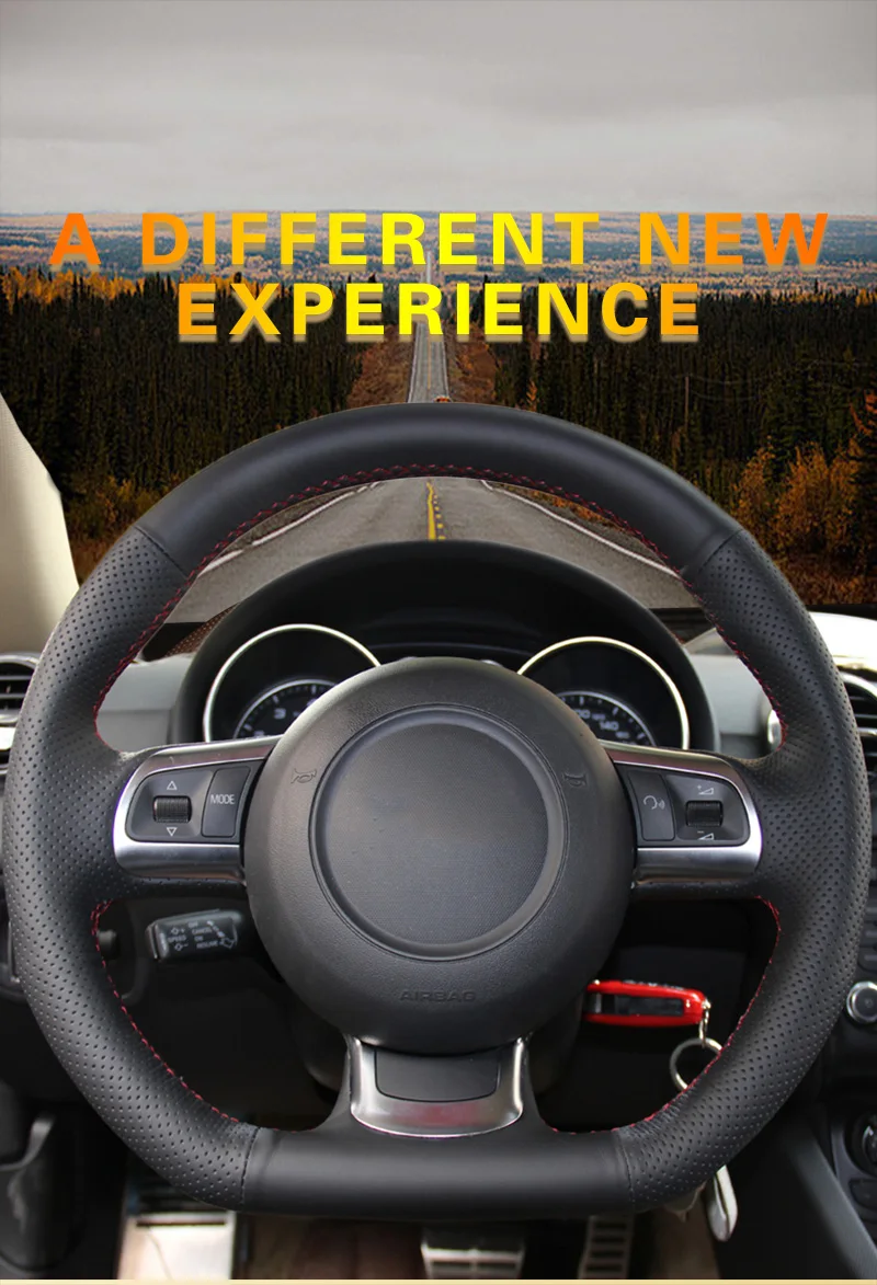 Авто оплетка на руль для Audi TT TTS(8J) 2006- A3 S3(8 P) Sportback 2008-2012 R8(42) автомобильные чехлы