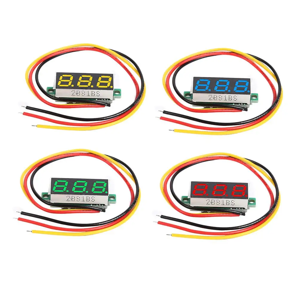 0 28 дюймов DC 0-100V 3 провода Мини датчик Напряжение вольтметр светодиодный Дисплей