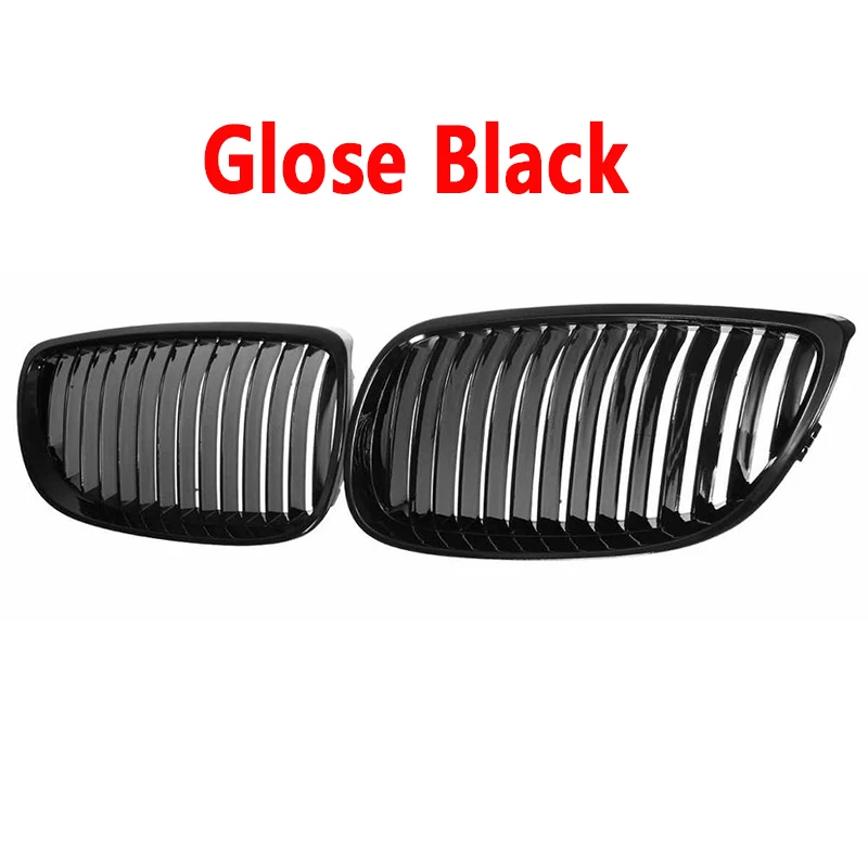 Комплект из 2 предметов, черный глянец автомобиля двойная линия Передняя решетка гриль для BMW E92 E93 3-ей серии M3 купе 2007 2008 2009 2010 - Цвет: Gloss Black
