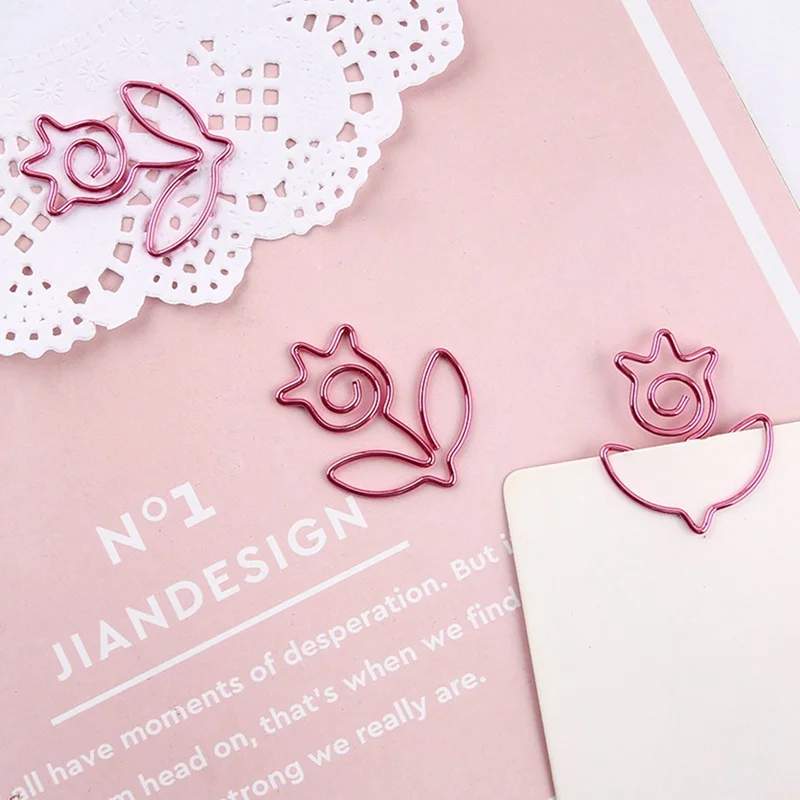 8PCS Cute Planet Mini Paper Clips Kawaii Stationery Clear Binder Clips Photos Tickets Notes Letter Paper Clip Stationery
