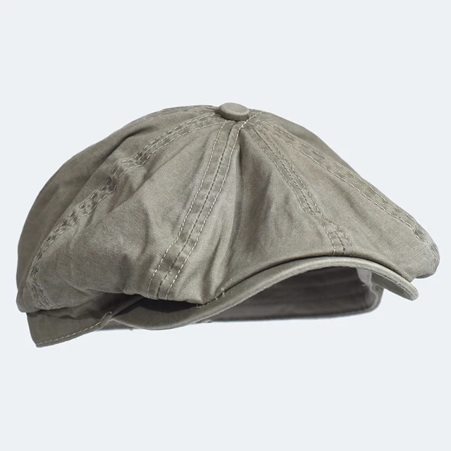 Berretto da strillone in cotone lavato Cappello ottagonale Peaky Berretto casual vintage Berretto solido Visiera Gatsby Cappello piatto edera 4