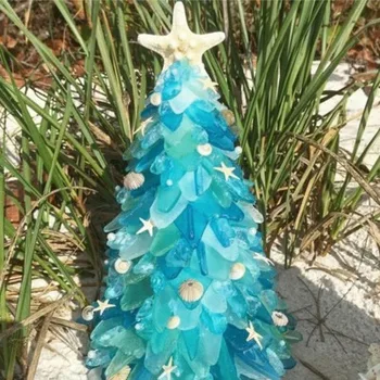 

DIY Christmas Sea Glass Tree Kids Gifts Xmas Tree Door Wall Hanging Ornaments Artificial Tree for Home Navidad Decor