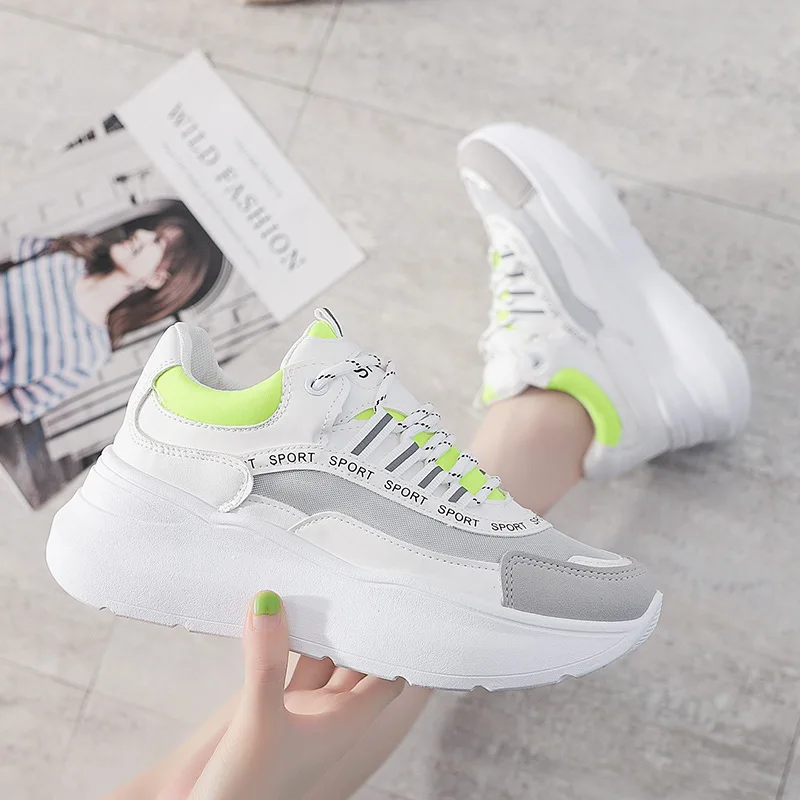 E TOY WORD Breathable Daddy Shoes Female 2019 New Autumn Thick sole Casual Running Sneakers Women basket femme Women Shoes