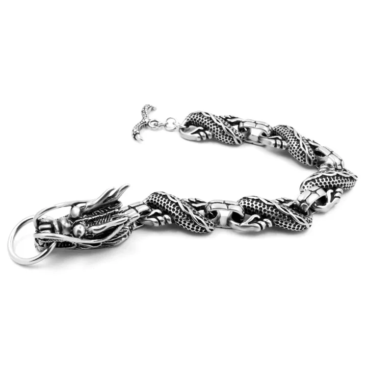 Retro dragon body titanium steel hand men's European and American personality punk fashion jewelry accessories wild gift bracele