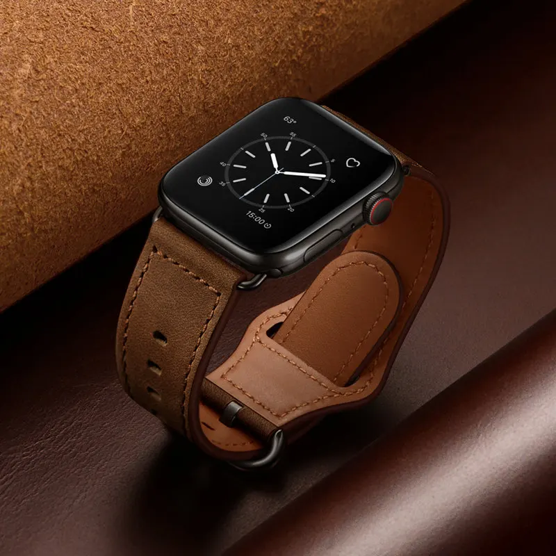 Ремешок для Apple Watch 40 мм 44 мм 42 мм 38 мм сменный ремешок из натуральной кожи для Apple Watch iWatch Series 5 4 3 2 1