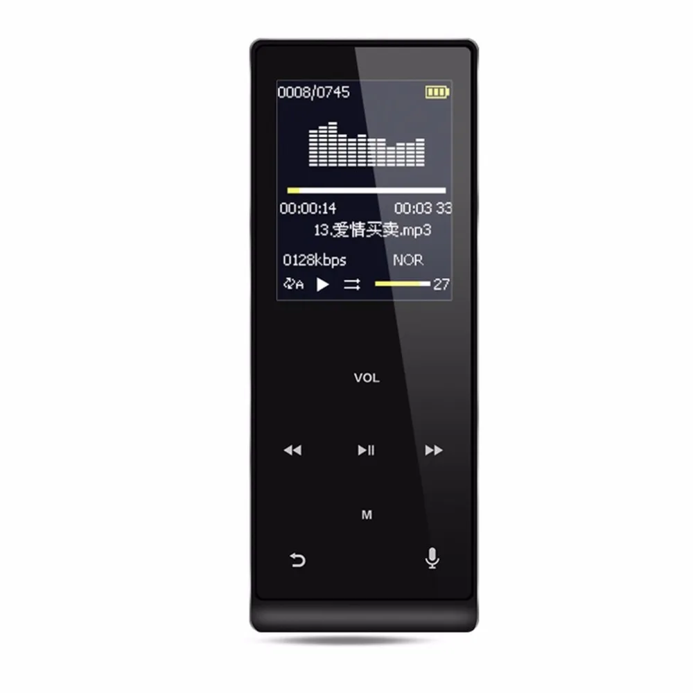 Металлический Bluetooth MP3 HIFI музыкальный плеер Поддержка TF карты голосовой записи счетчик шагов мини Walkman сенсорный экран