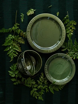 

Main Course Steak Plate Dim Sum Rice Dishes Creative Plates American Combination Tableware European Relief Set Home Dinnerware