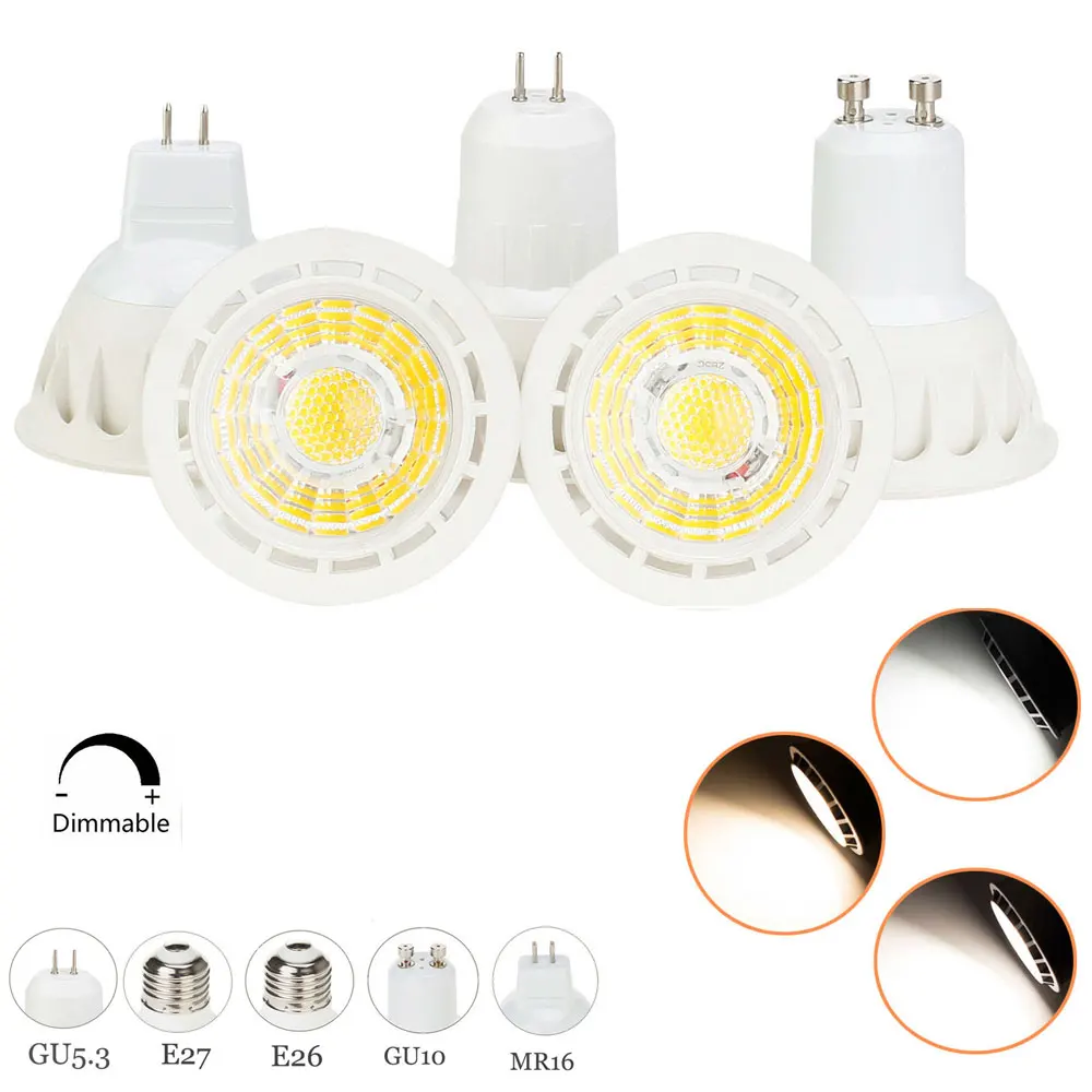Dimmable 110V 220V 12V LED Spotlight Bulb 10W MR16 GU10 GU5.3 E27 E26 Whit For Home Energy Saving Indoor Light | Лампы и освещение