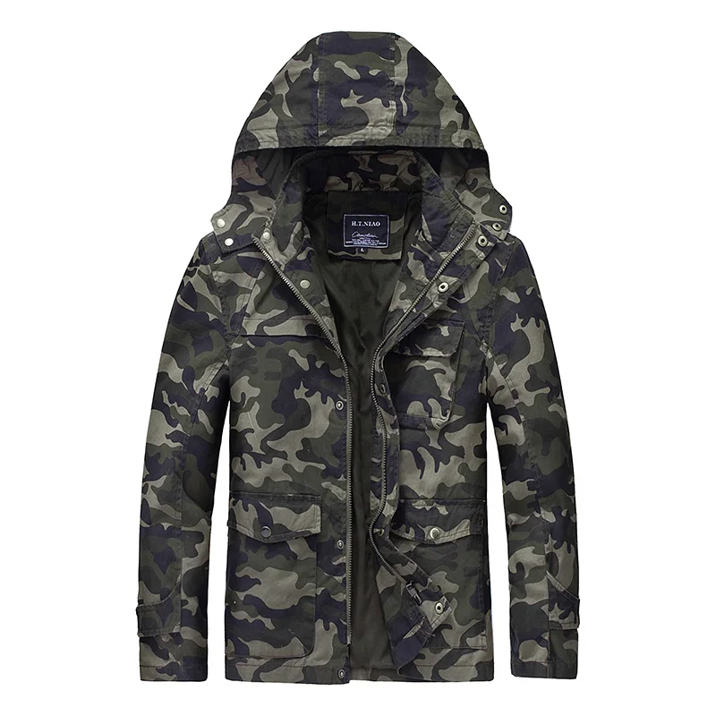 Green Camo ReFire gear Осенняя теплая камуфляжная куртка с капюшоном мужская зимняя Ветровка Военная тактическая куртка камуфляжные повседневные штаны с карманами пальто - Цвет: Green Camo