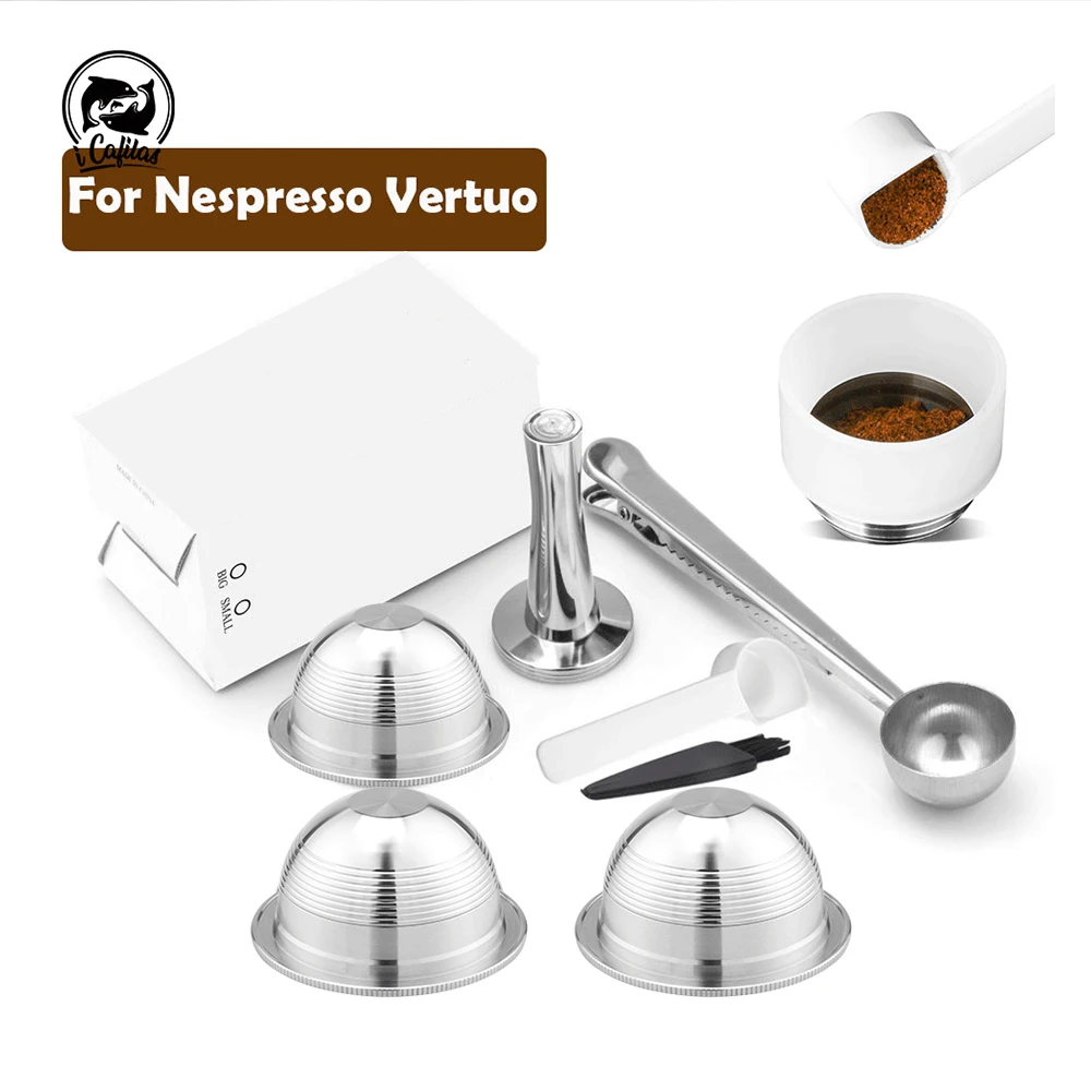 ICafilas многоразовые капсульные капсулы для Nespresso Vertuoline GCA1 & Delonghi ENV135 из
