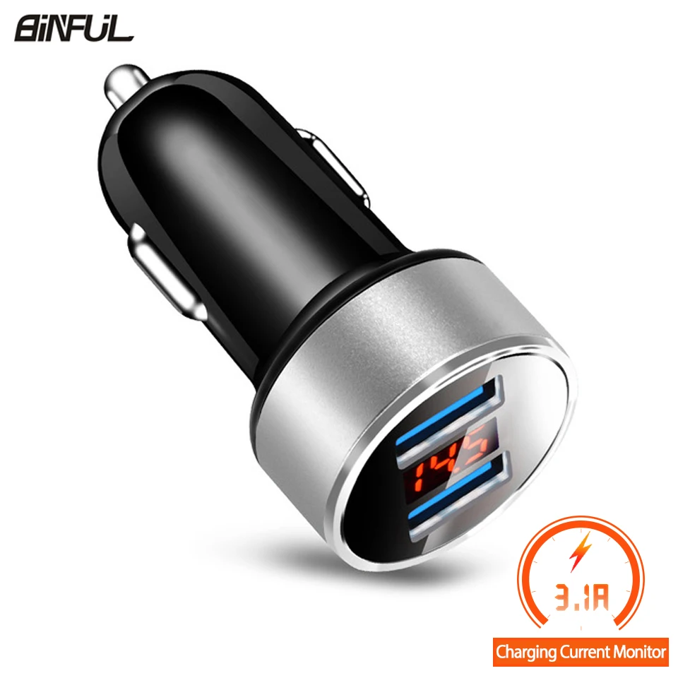 Обновление 3 1 а Usb Автомобильное зарядное устройство двойное USB дисплей