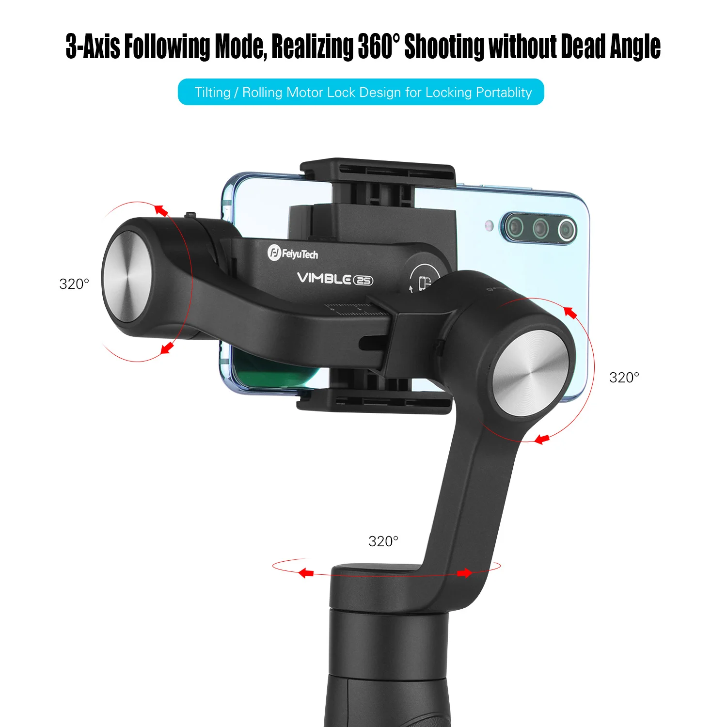  Feiyu Vimble 2S 3-Axis Handheld Gimbal Stabilizer for iPhone 11 Pro Xs Max XR X Smartphone Samsung 