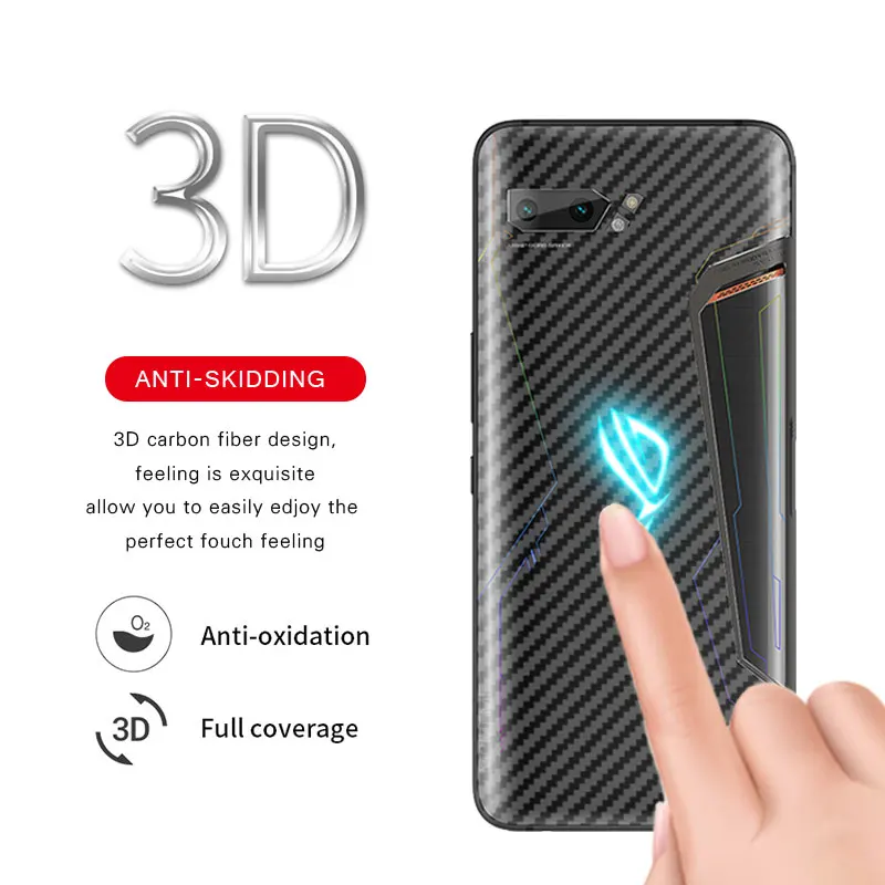 Для Asus Rog Phone II 2 ZS660KL углеродное волокно задняя наклейка с защитой экрана пленка полное покрытие для Asus Rog Phone2