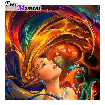 

Ever Moment Painting By Diamonds Art Kits Colorful Portrait Full Square Resin Drills DIY Hobby Handicrafts Mosaic Decor 4Y786