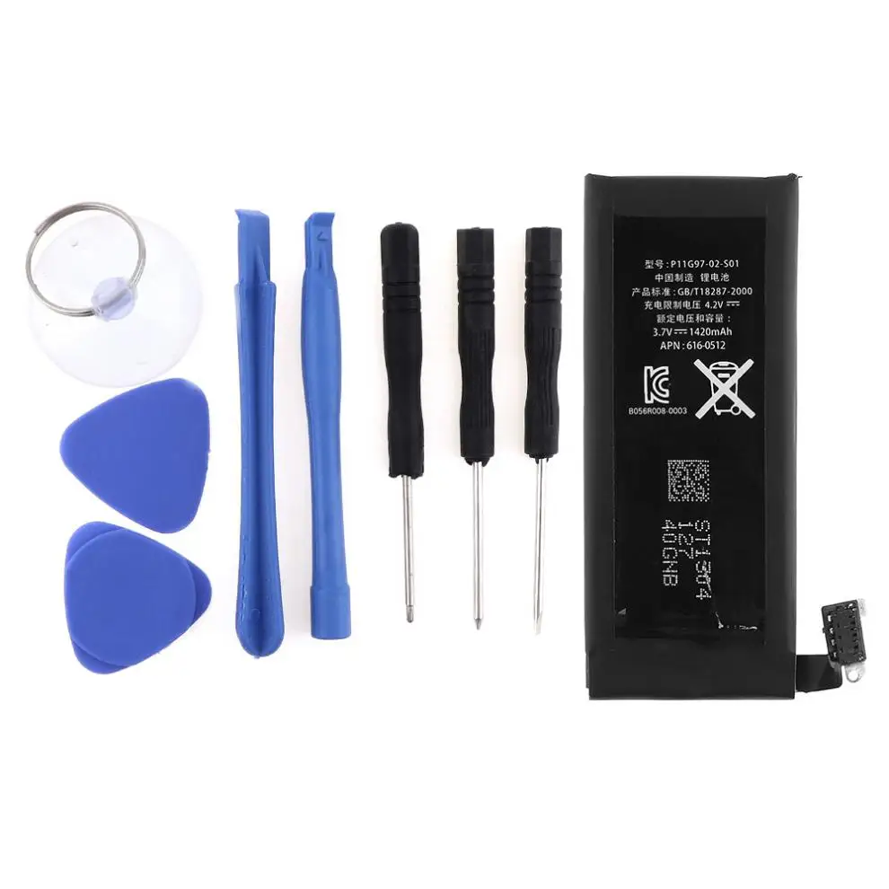 Подлинный сменный аккумулятор 3,7 V 1420mAh подходит для iPhone 4 4G+ набор инструментов
