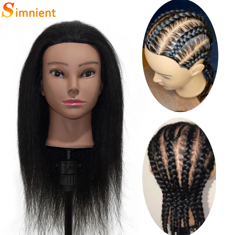 Africký figuríně hlava s opravdový vlasy afro hlav odborný stylingový oplet tvoření hairart holičství kadeřnické nástroje paruky