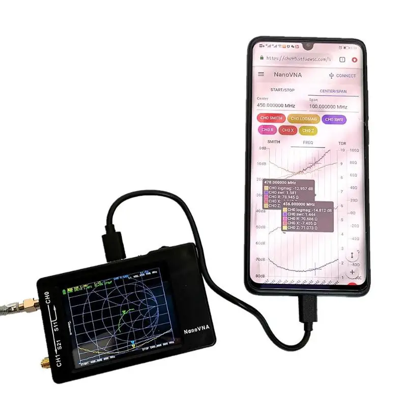  Nano VNA-H Portable Digital Vector Network 50-900MHz MF HF VHF UHF Antenna Analyzer Digital LCD Tou