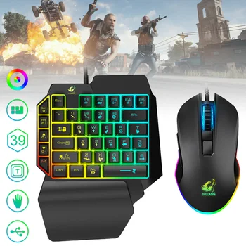 

Smartphones Game Controller Set Nightlight USB Keyboard With Palm Rest And 3200DPI Mouse Set For FPS Games On PC Smartphones