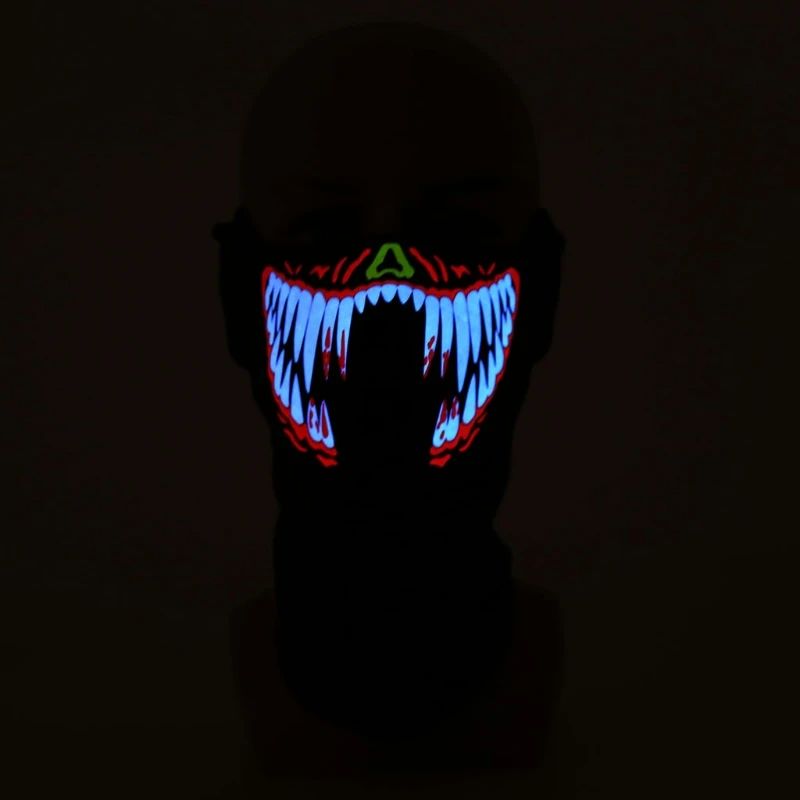 Super Cool Led Mask Luminous Skull Mask Maske Masque Horreur Halloween Decoration Craft Supplies 2