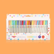 JIANWU 3 sztuk lub 5 sztuk/zestaw japoński piśmienne zebra łagodny liner dwugłowy fluorescencyjny długopis hak długopis kolor śliczne