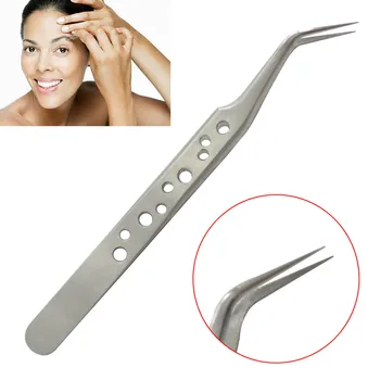 

1 Pcs Multifunction Professional Stainless Steel Sliver 9 Hole Precision Tweezers 1.5MM Matte Bright Tip Eyebrow Tweezers