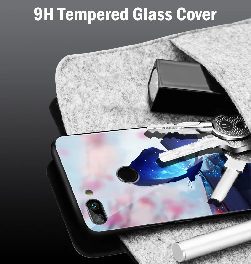 Для Huawei Honor 6X 7A 7C 7X 8A 8X9 облегченное закаленное стекло Чехлы Y6 Y9 Y7 премьер-профессионал Magic2 Бампер Дизайн киска задняя крышка
