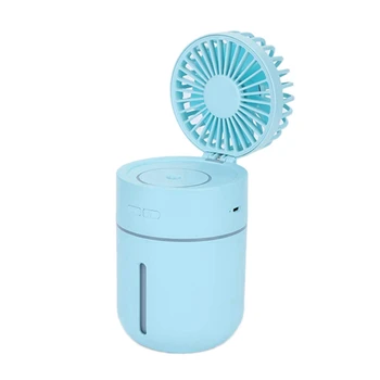 

Blue Portable USB Fan Flexible with Air Humidifier Adjustable Cooler Mini Fan USB Cooling Mist Fan Humidifier