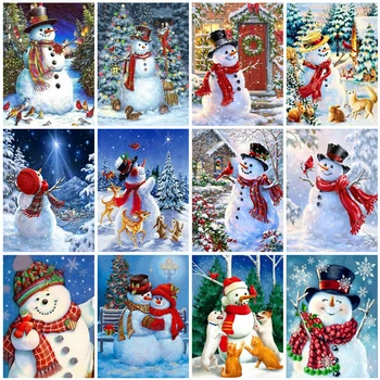 

EverShine Diamond Painting Full Drill Square Snowman Diamond Embroidery Cartoon Cross Stitch Handicraft Art Home Decoration