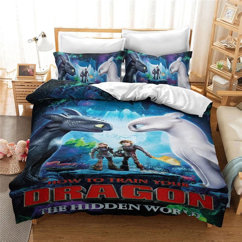 3D How to Train your Dragon Quilt Cover Bedding Set Kids Duvet Cover Pillowcases